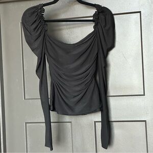 UNBRANDED | mesh gathered top